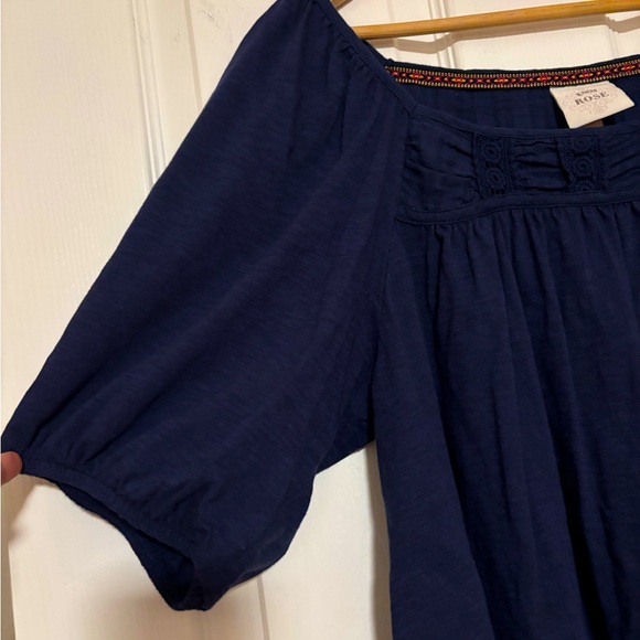 KNOX ROSE Women's Puff Short Sleeve Square Neck Top -Navy Size XL - Picture 4 of 6